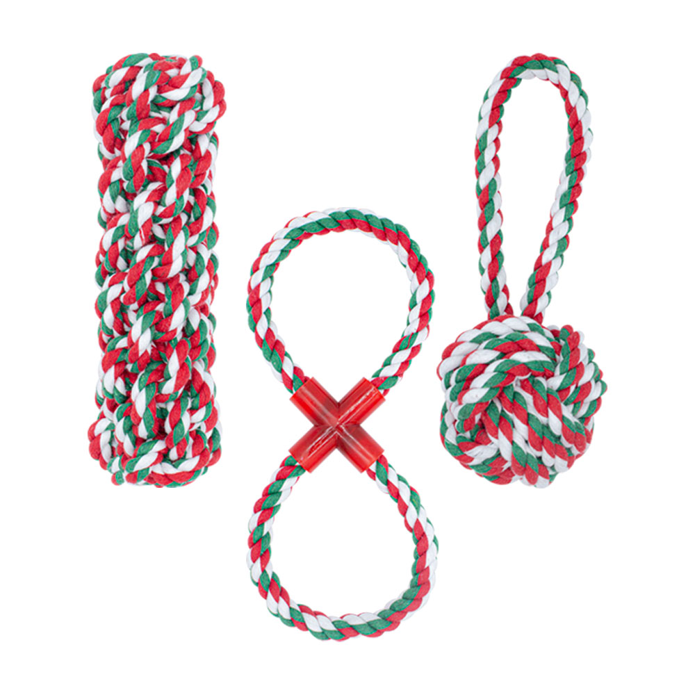 Juguete Jaladera Trenza Cuerda Para Perros Mascotas 3 Piezas