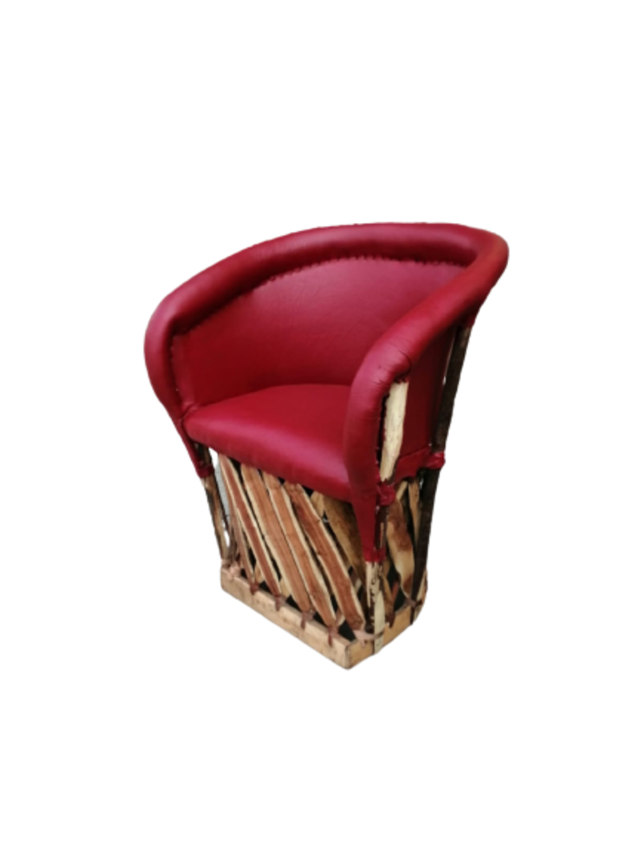 Silla Equipal Tradicional Color Tinto