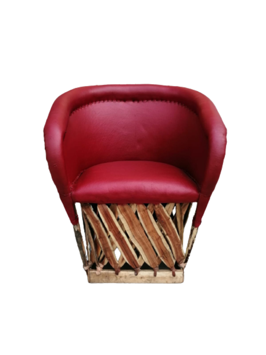 Silla Equipal Tradicional Color Tinto