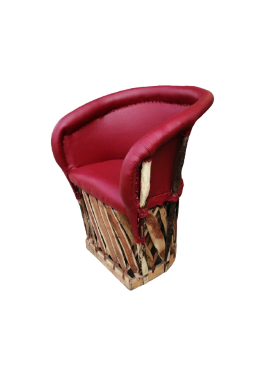 Silla Equipal Tradicional Color Tinto