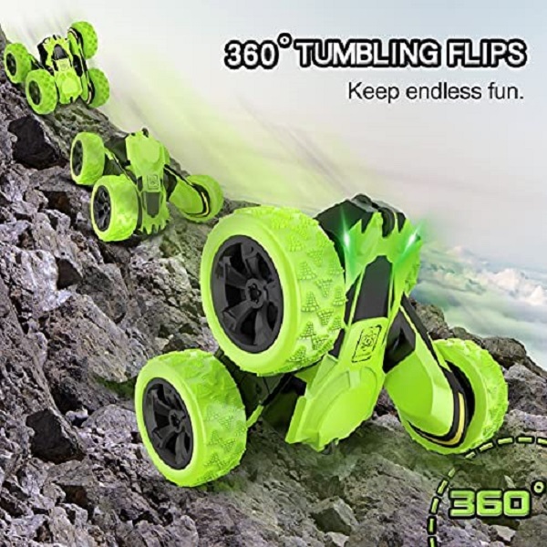 Stunt Acrobacias Doble Cara 360 Radio Control 2.4 Con Luz Verde