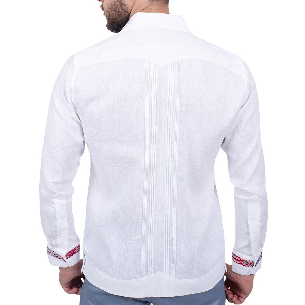 Guayabera Bordada - Modelo Bonampak - Lino, Slim Fit