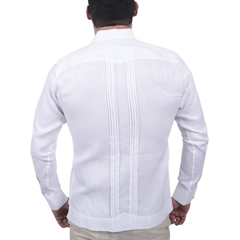 Guayabera  Con Bordado Chiapaneco- Modelo Palenque, Lino Italiano, 