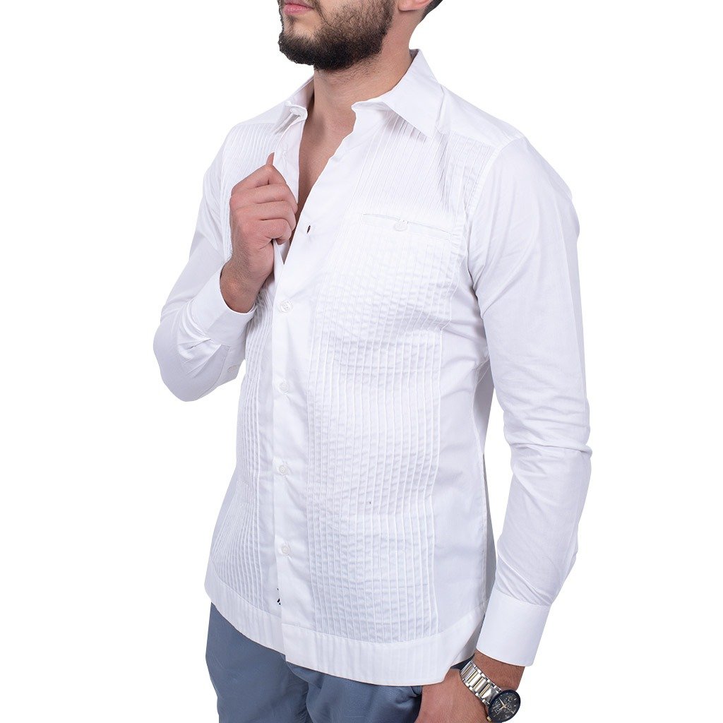 Guayabera Presidencial Blanca - Algodón - Corte Regular 