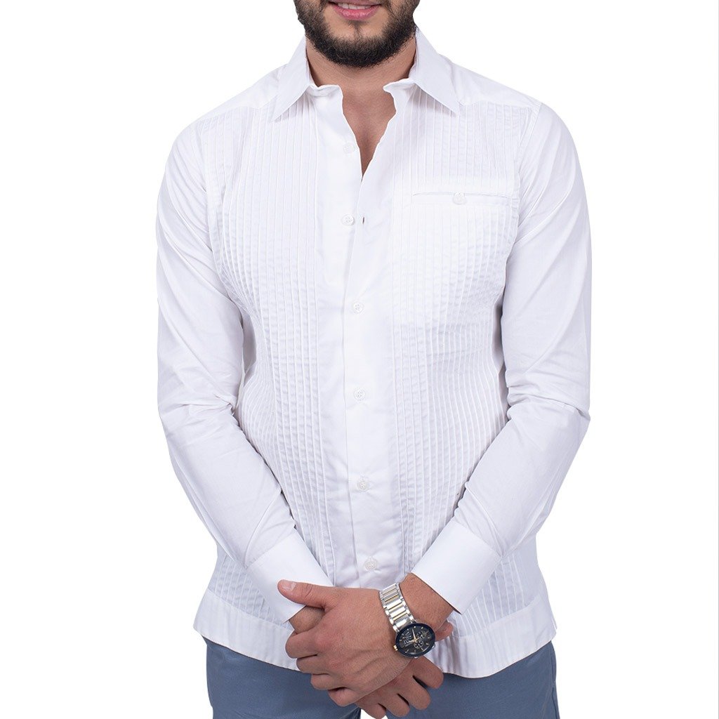 Guayabera Presidencial Blanca - Algodón - Corte Regular 