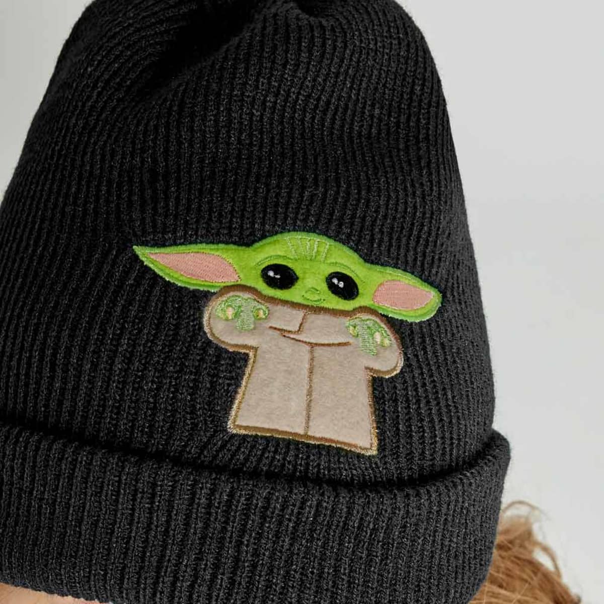 Gorro invernal de Grogu / Baby Yoda de Star Wars, negro, unisex, para el frío, mod. 1031419