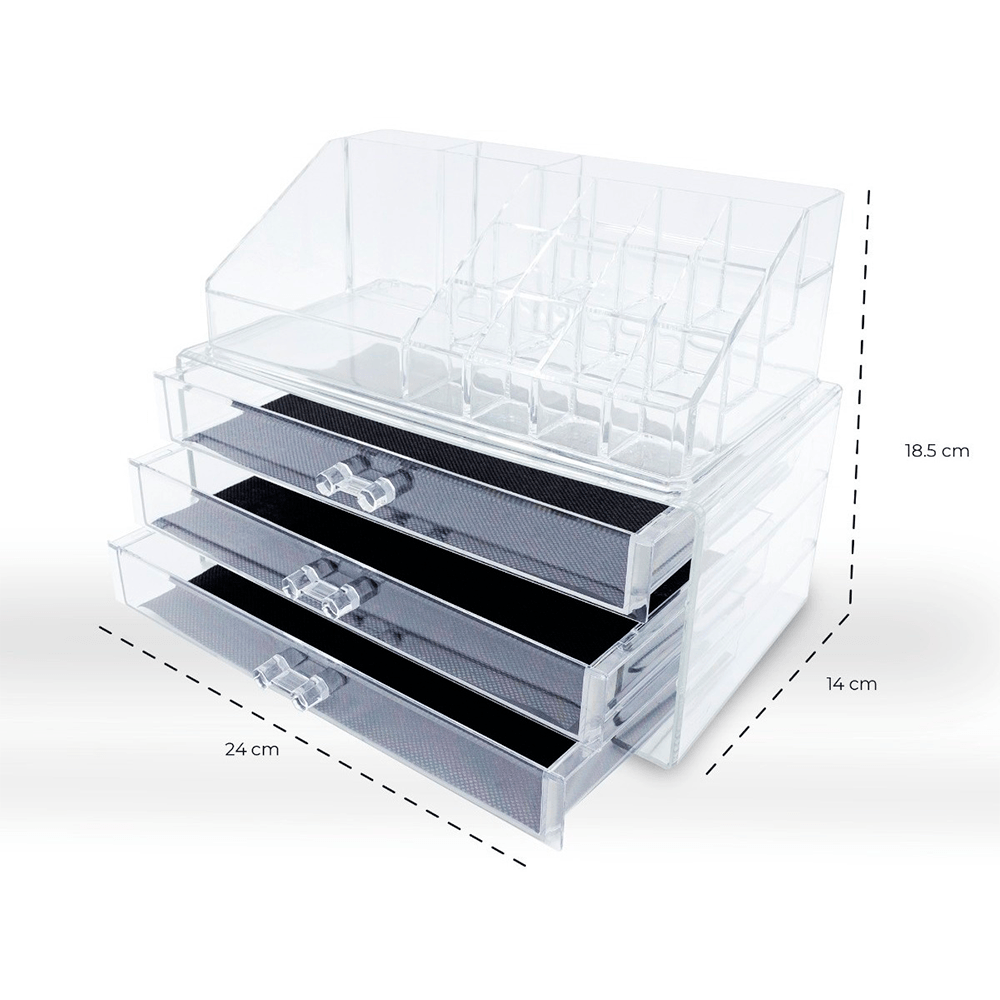 Organizador Para Cosmeticos 3 Cajones Acrilico Maquillaje