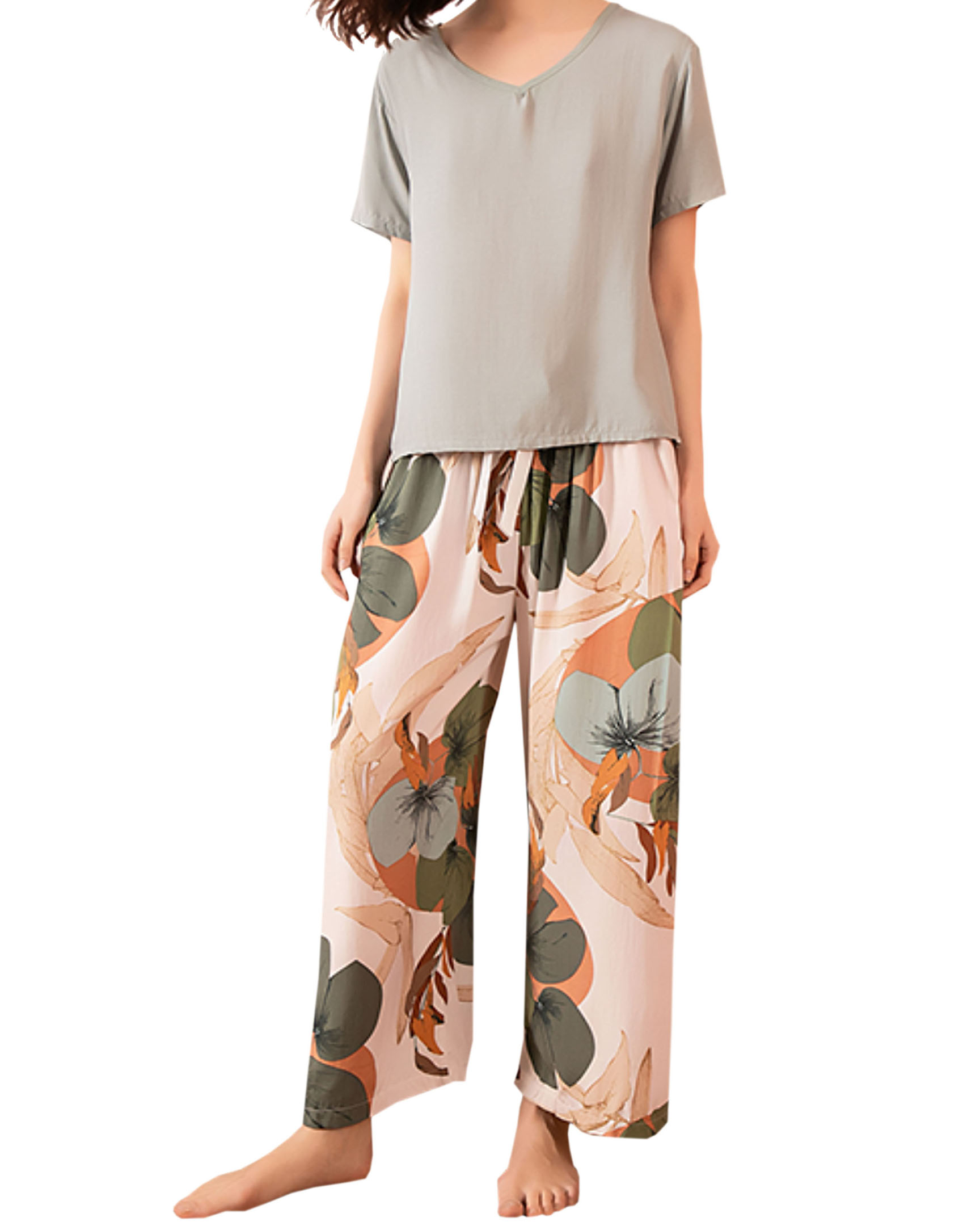 Pijama Elegante Dama Mujer Ropa De Dormir Suave 2 Piezas