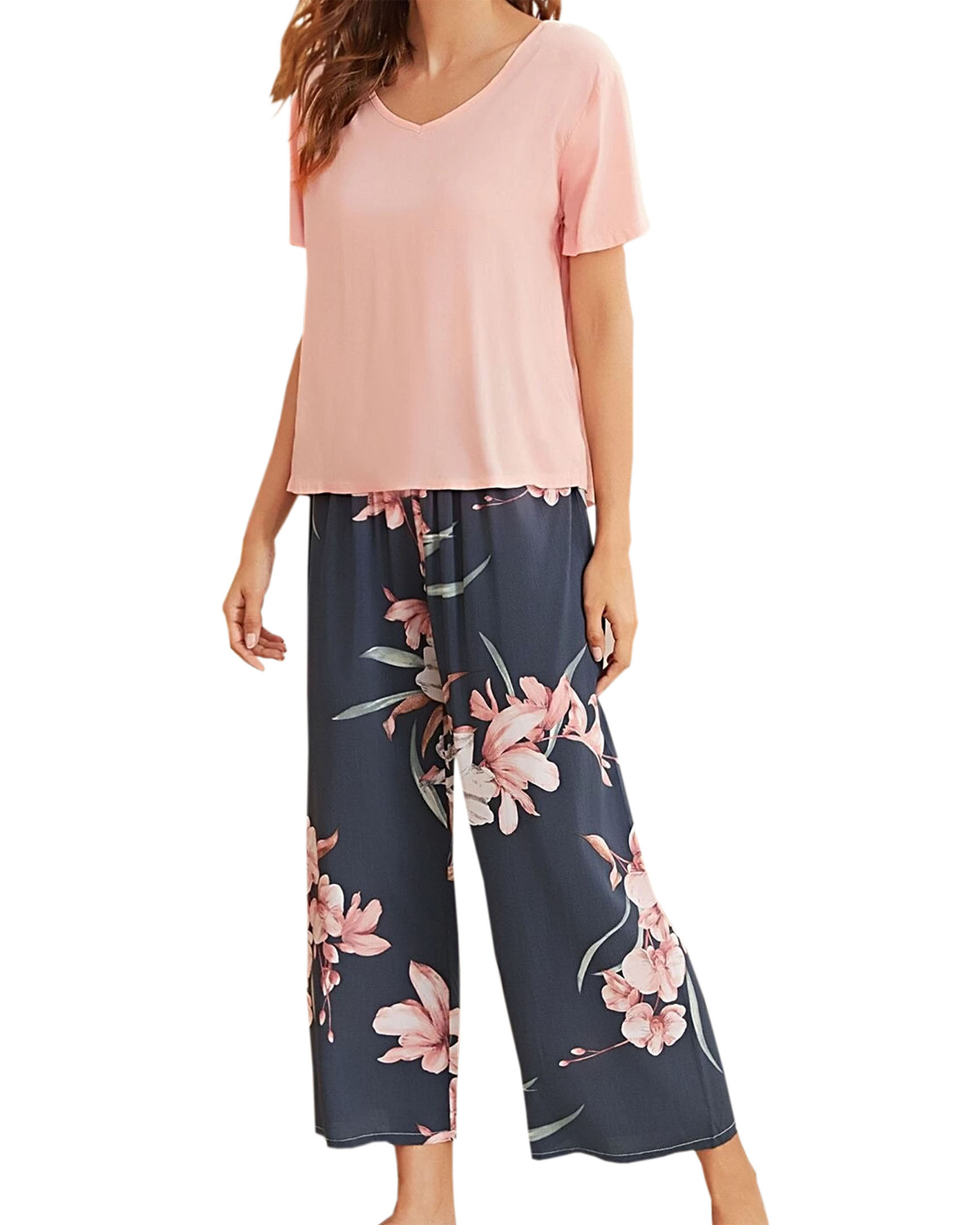 Pijama Elegante Dama Mujer Ropa De Dormir Suave 2 Piezas