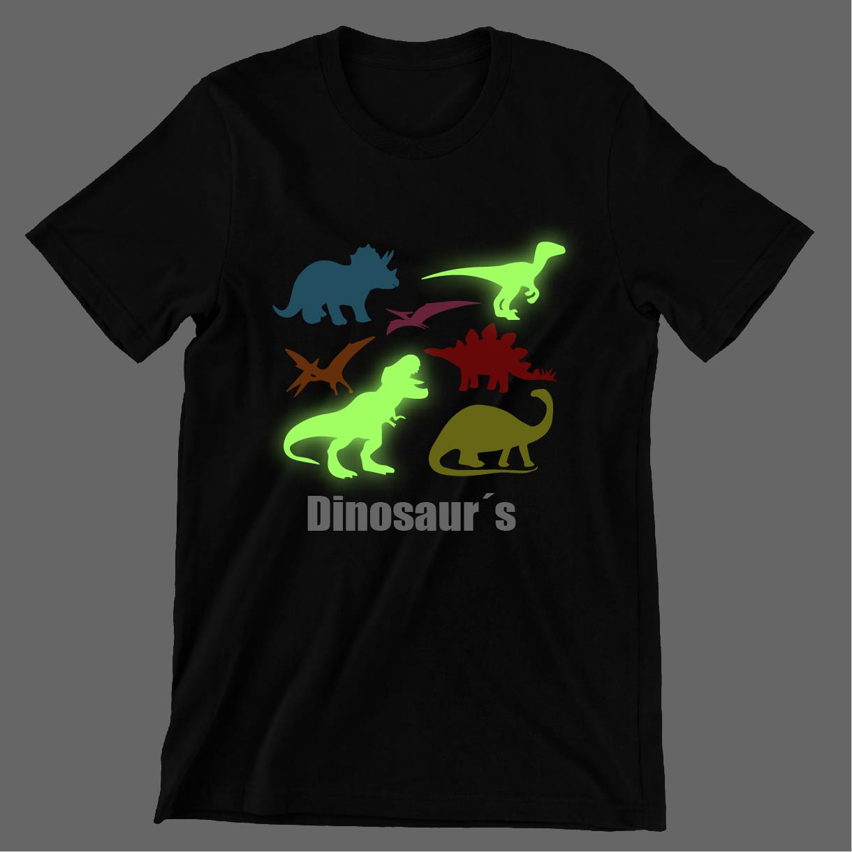 Playera de dinosaurios para niño, Brilla en la oscuridad