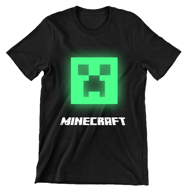 Playera de Minecraft Creeper para niño, Brilla en la oscuridad