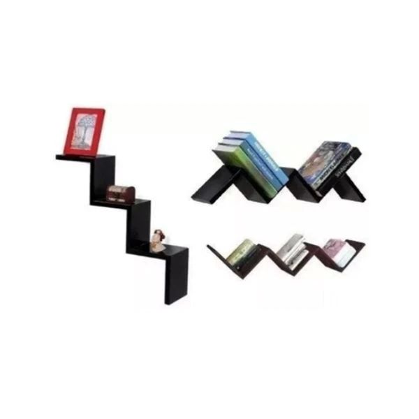 SET de 3 Repisas Flotantes en Escalera de MDF Resistente - Kronos Muebles y Decoración