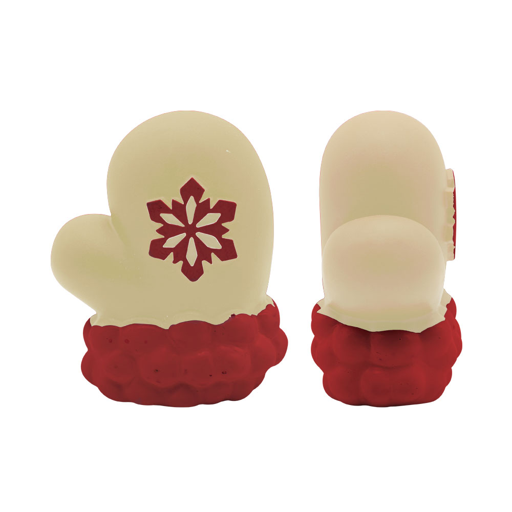 Juguete Chillon Guantes Navideños De Plástico Para Perro Rojo y Blanco