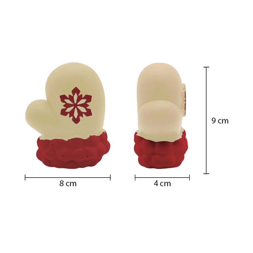 Juguete Chillon Guantes Navideños De Plástico Para Perro Rojo y Blanco