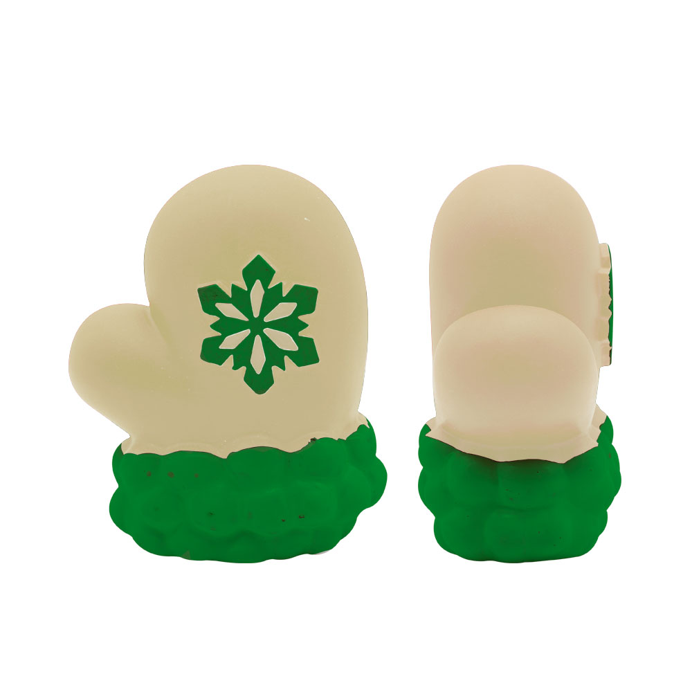 Juguete Chillon Guantes Navideños De Plástico Para Perro Blanco y  Verde
