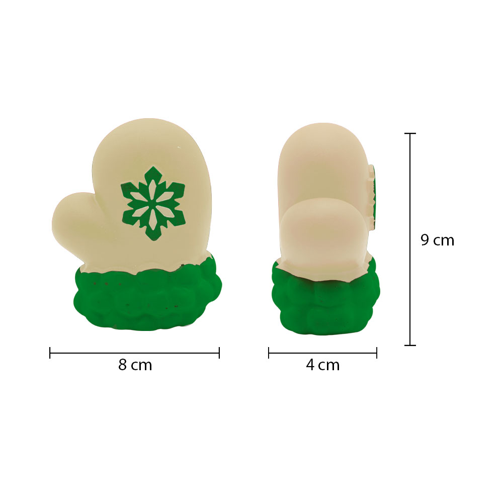 Juguete Chillon Guantes Navideños De Plástico Para Perro Blanco y  Verde