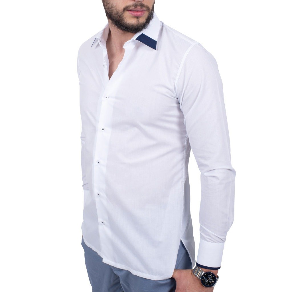 Guayabera Tipo Camisa Para Caballero - Lino, Slim Fit - Modelo Uxmal