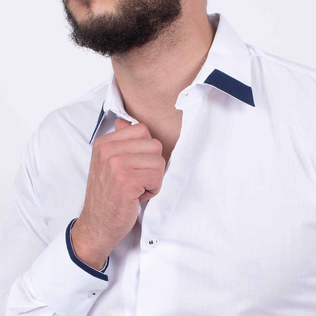 Guayabera Tipo Camisa Para Caballero - Lino, Slim Fit - Modelo Uxmal