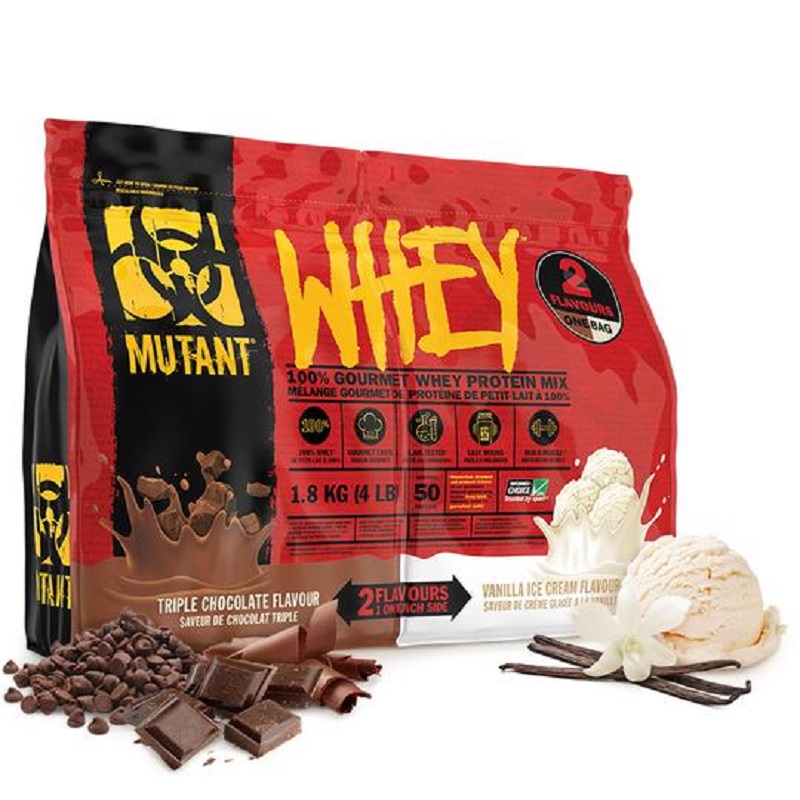 PROTEINA MUTANT WHEY DUAL BAG 2 SABORES EN 1 SABOR CHOCOLATE Y VAINILLA