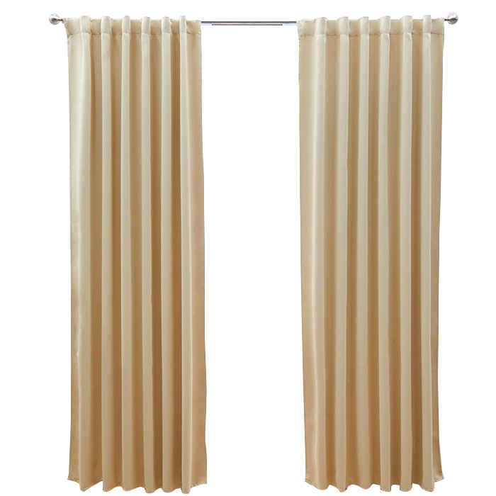 Set De Cortinas Para Sala | Cortinas Blackout Beige + Cortinero