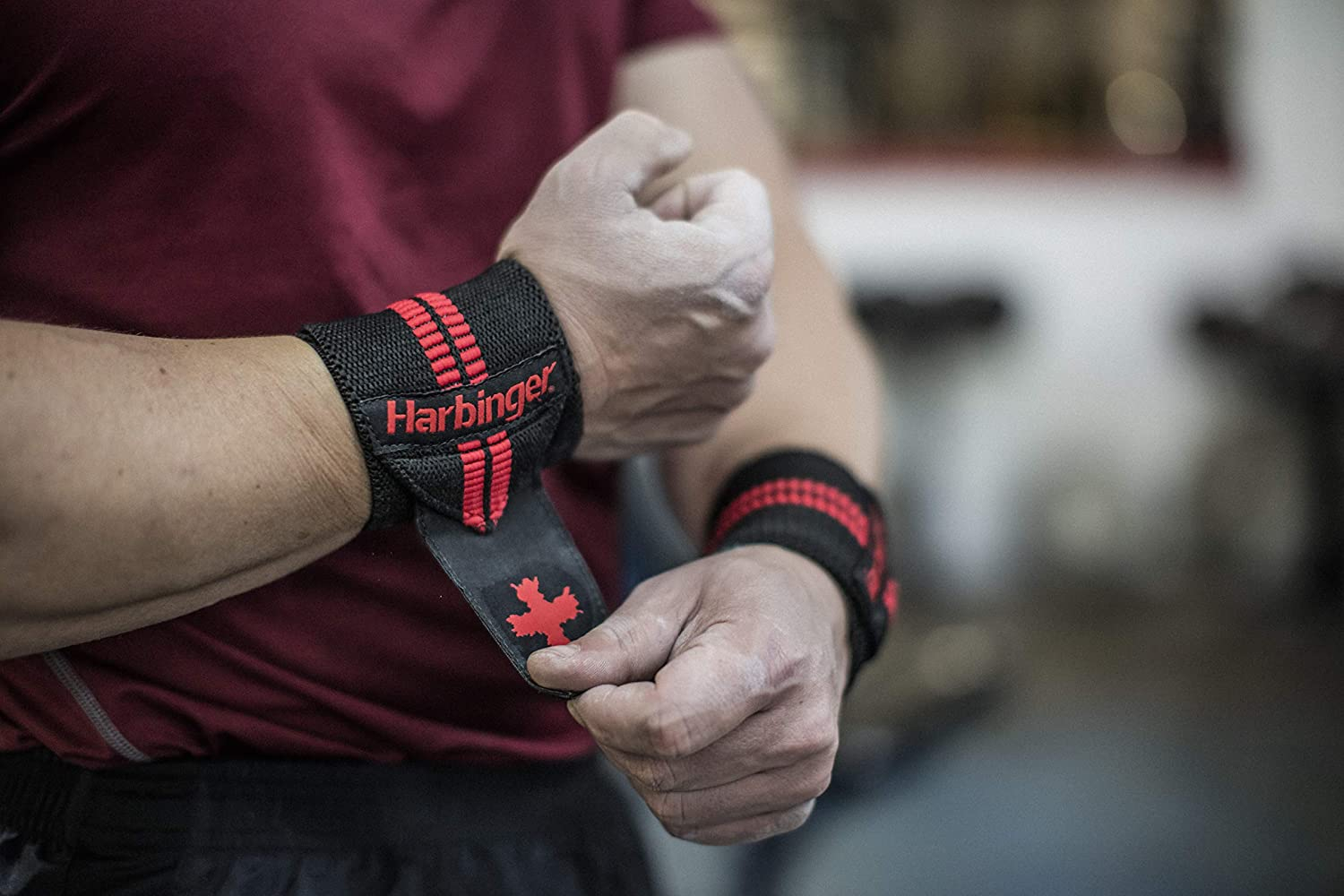 Muñequeras Harbinger Humanx Red Line Wrist Wrap Crossfit 7044300