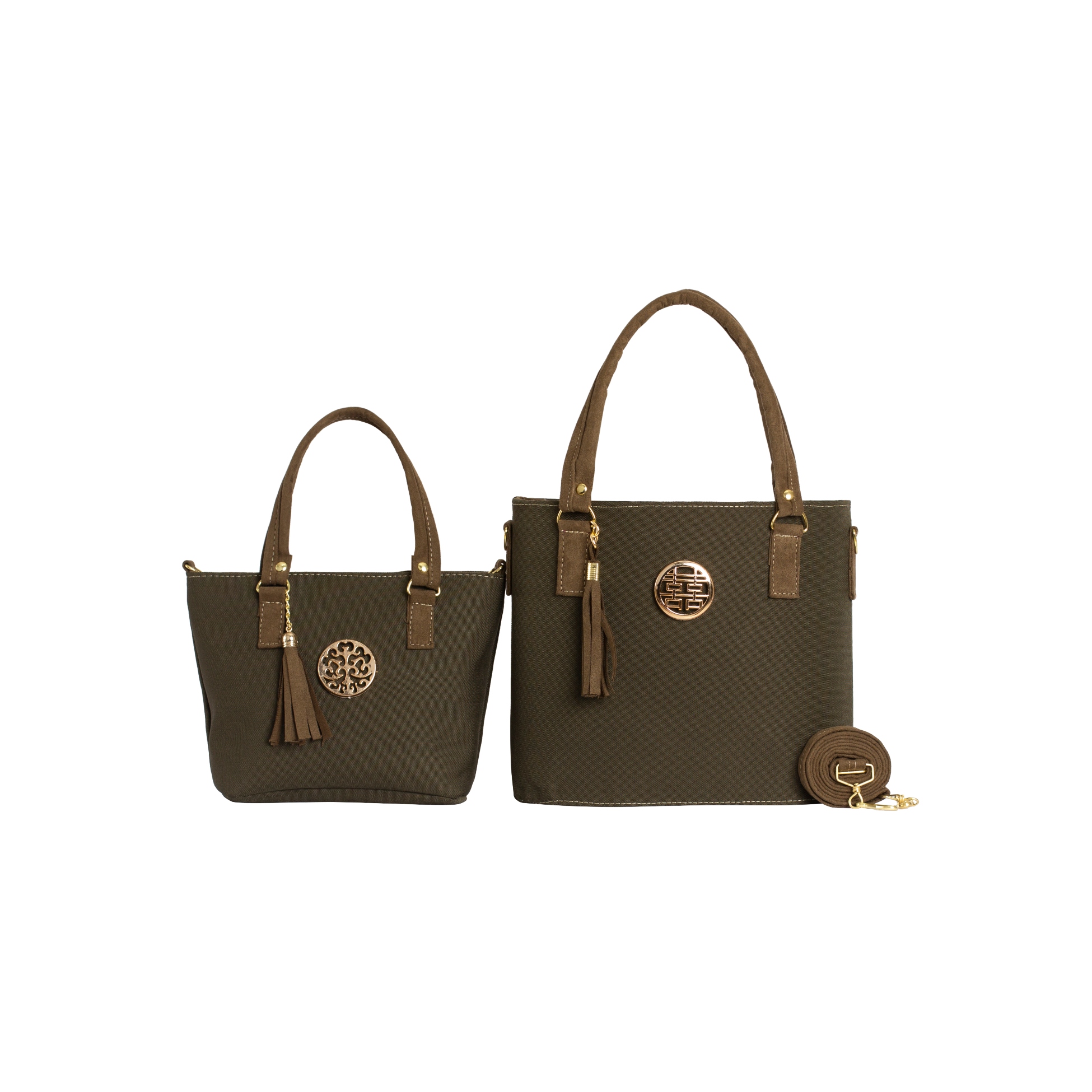 Juego de Bolsa Dama Fana Yarely Verde Seco / 2 Piezas