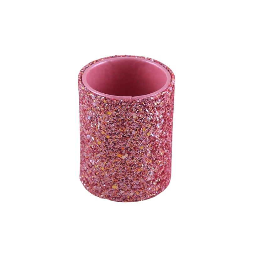 Organizador Base Porta Brochas De Maquillaje Rosa Glitter