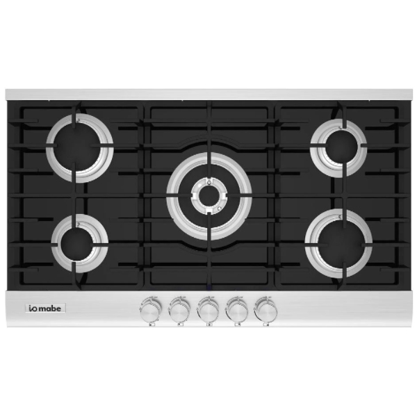 Parrilla IO Mabe IO95BG0 Gas Empotrable 90 cm Inox / Negra 5 Quemadores