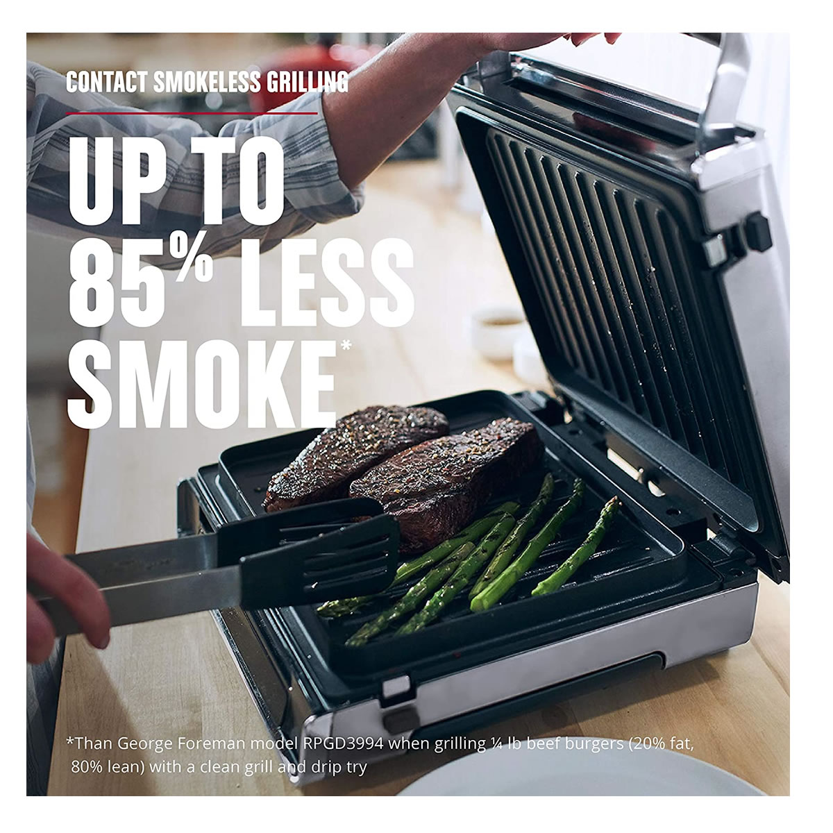 Parrilla Eléctrica De Interiores George Foreman GRD6090B CST