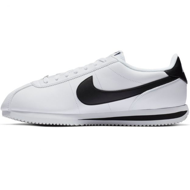 TENIS NIKE CORTEZ LEATHER BLANCO CON NEGRO (807471-101)