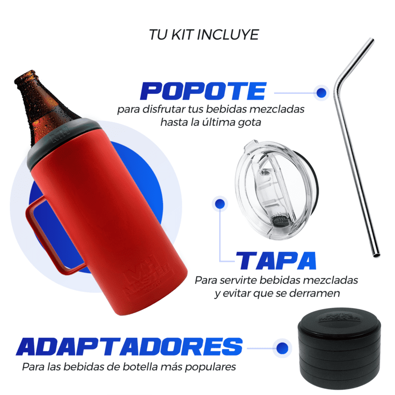 Portacaguama Master Holder Rojo con Accesorios