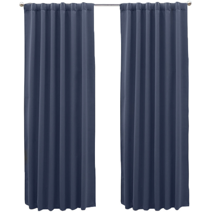 Set De Cortinas Para Sala | Cortinas Blackout Azules + Cortinero