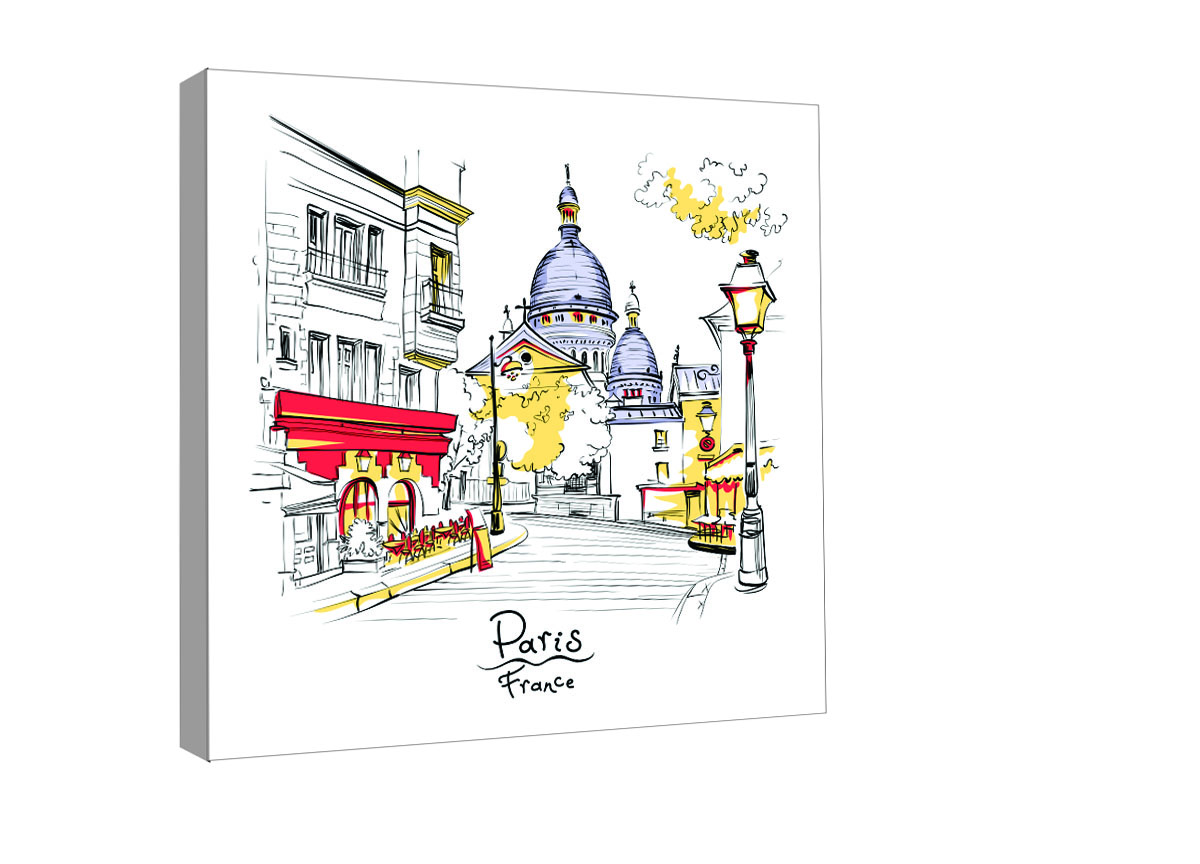 Cuadro Decorativo Canvas Pintura Ciudad De París 30x30 Cm