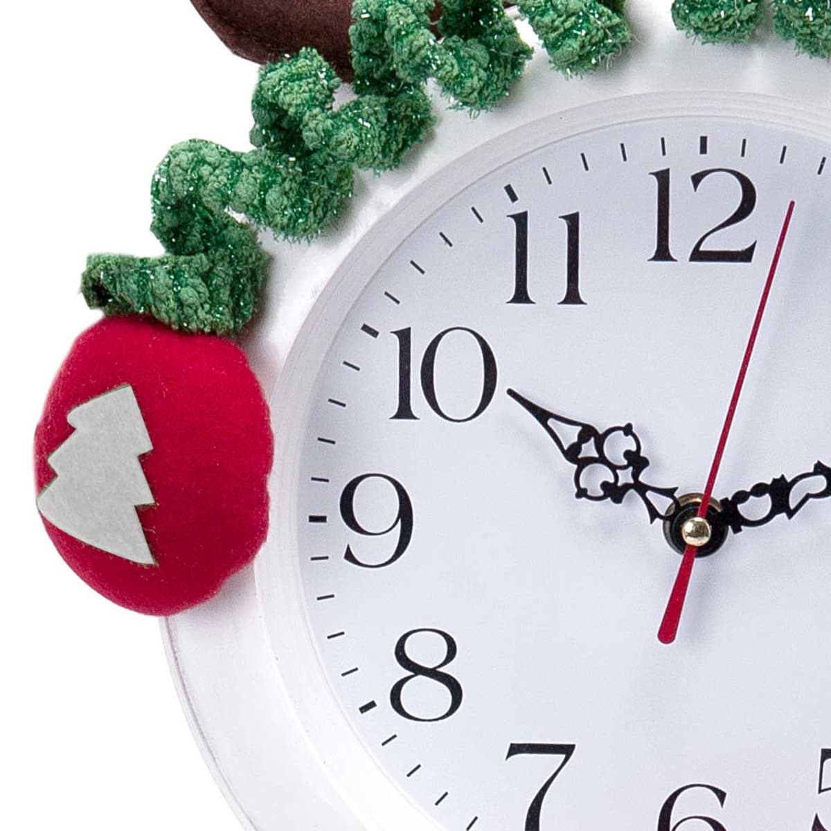 Reloj de pared navideño, con adorno de Santa y cuernos de reno, de 52 cms. mod. 172219