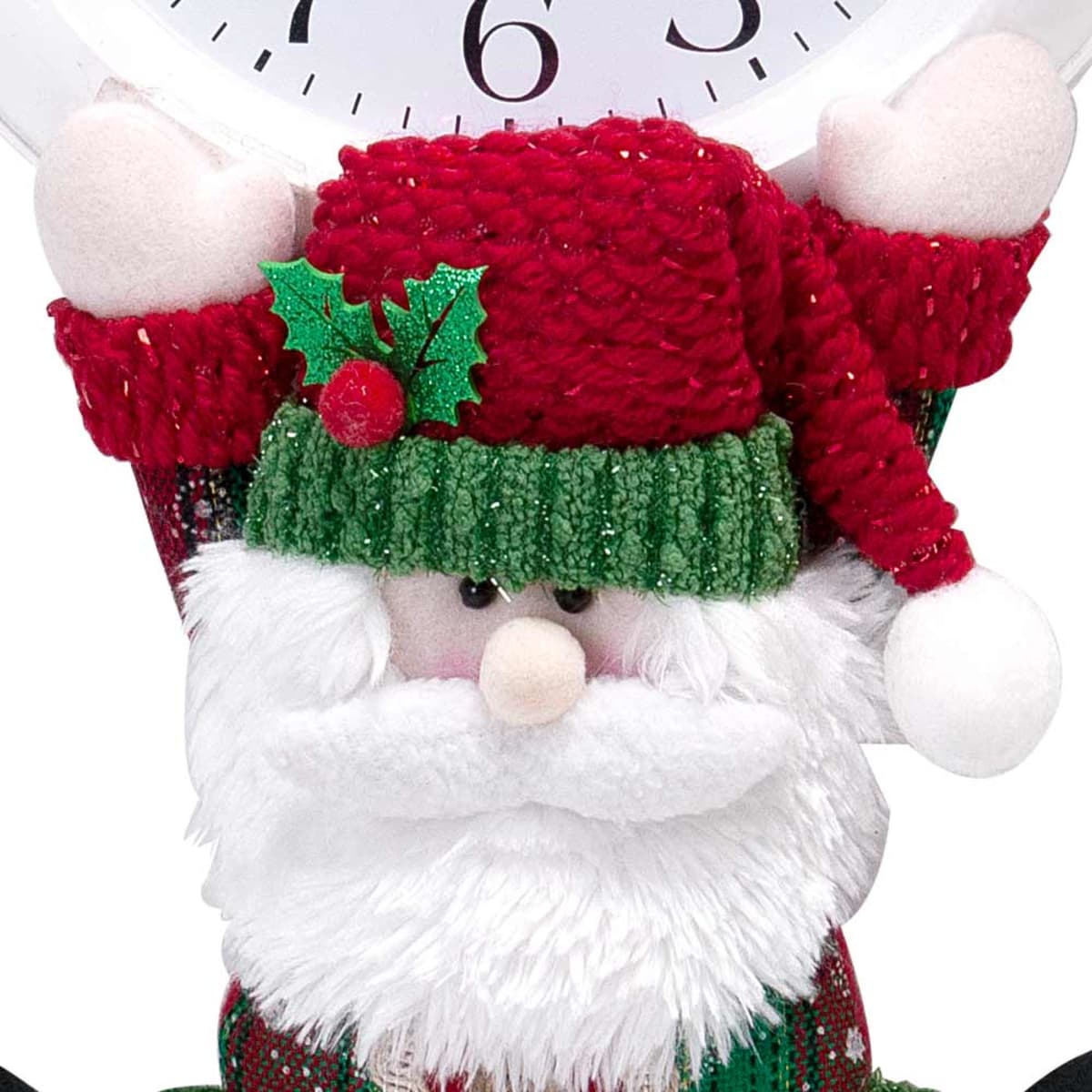 Reloj de pared navideño, con adorno de Santa y cuernos de reno, de 52 cms. mod. 172219