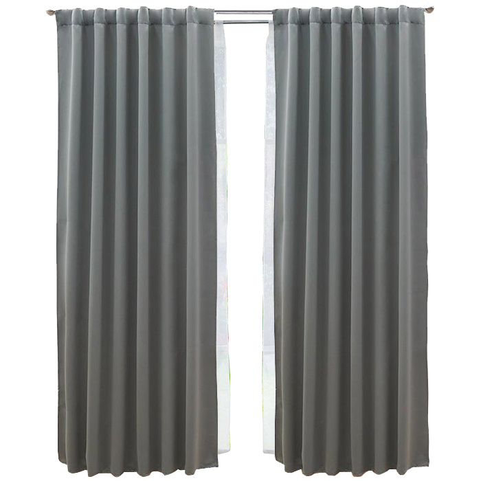 Set De Cortinas Para Sala | Cortinas Blackout Grises + Traslúcidas + Cortinero