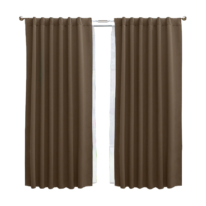 Set De Cortinas Para Recámara | Cortinas Blackout Cafés + Traslúcidas + Cortinero