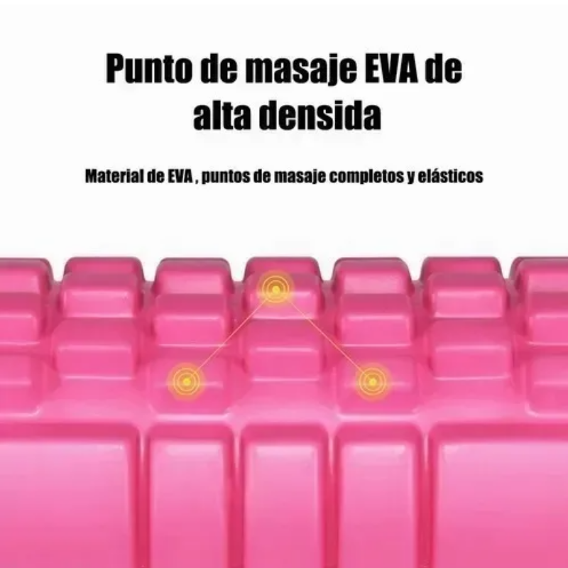 Foam Roller Rodillo Masajeador Rosa Yoga Gymker 33x14cm