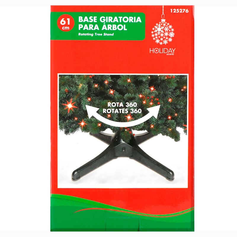 BASE GIRATORIA PARA ÁRBOL NAVIDEÑO DE 25.4 X 15.9 X 15.9 CM NEGRO
