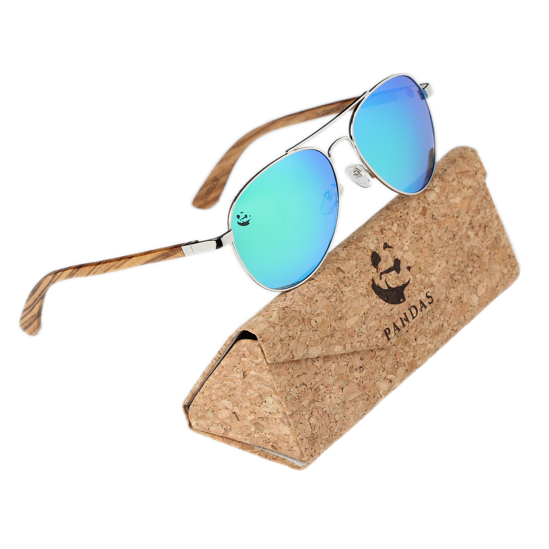 Lentes Gafas de Sol PANDAS Unisex para Hombre y Mujer Polarizados Aviador Espejados Verde de Madera UV400 Aquila Wood Esmeralda