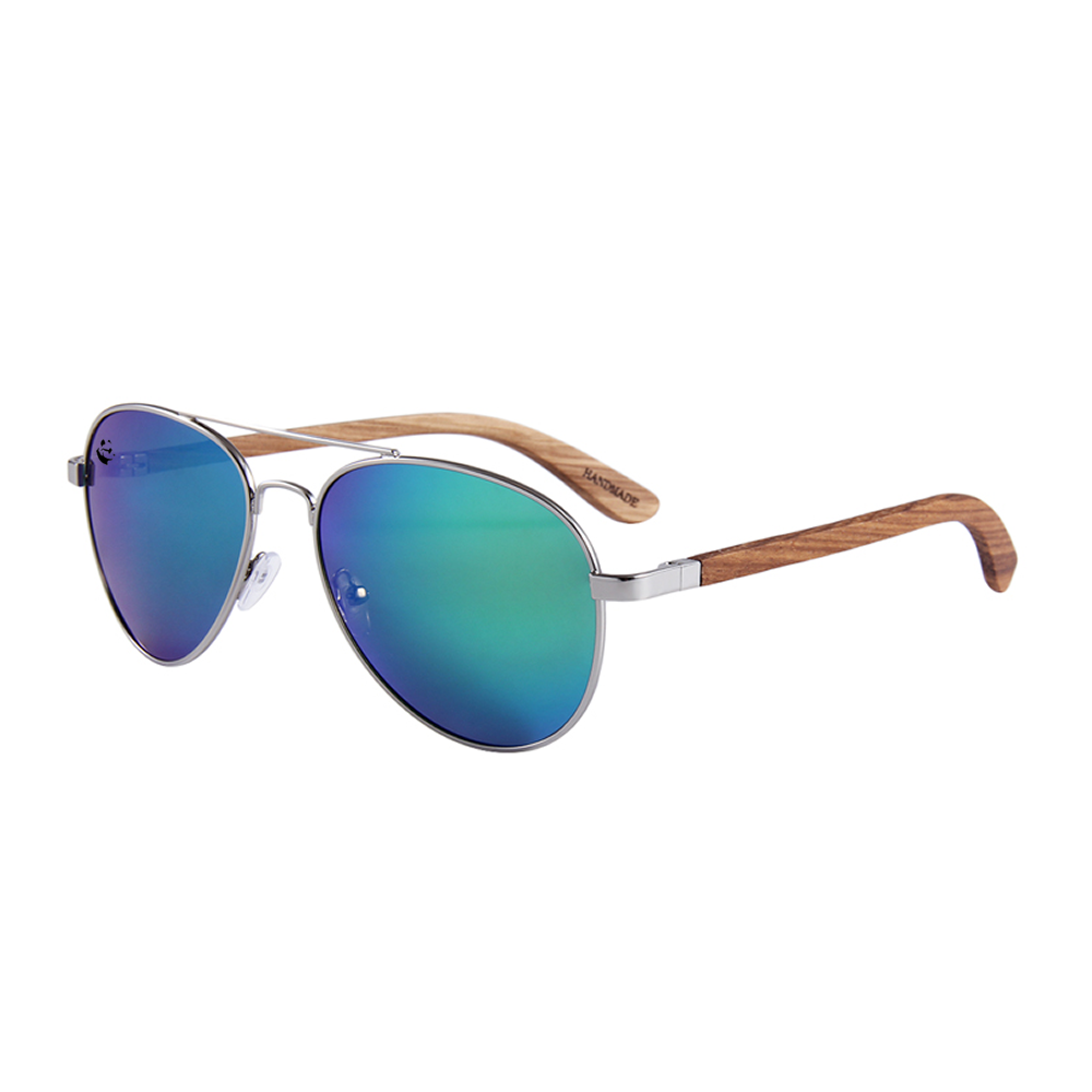 Lentes Gafas de Sol PANDAS Unisex para Hombre y Mujer Polarizados Aviador Espejados Verde de Madera UV400 Aquila Wood Esmeralda