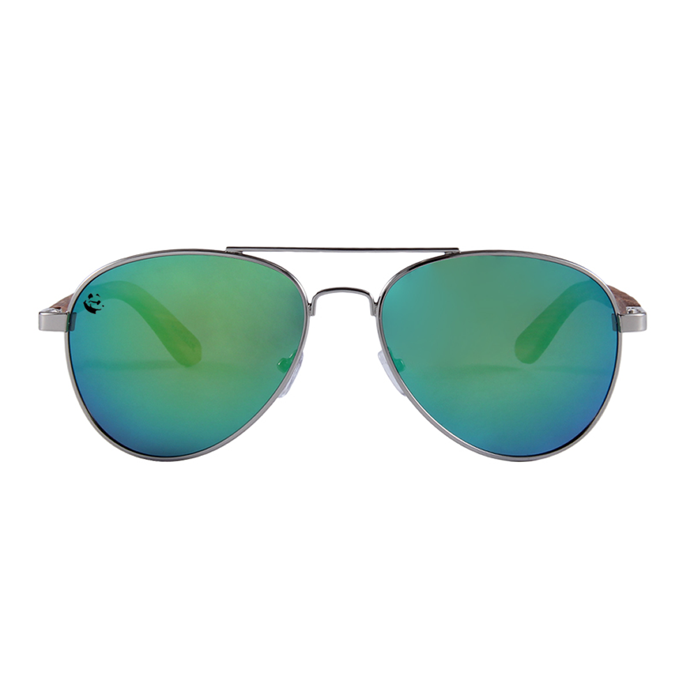 Lentes Gafas de Sol PANDAS Unisex para Hombre y Mujer Polarizados Aviador Espejados Verde de Madera UV400 Aquila Wood Esmeralda