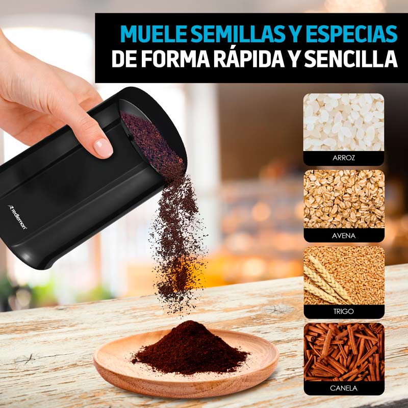 Molino de Café y Especias Eléctrico Automático (50g) Redlemon