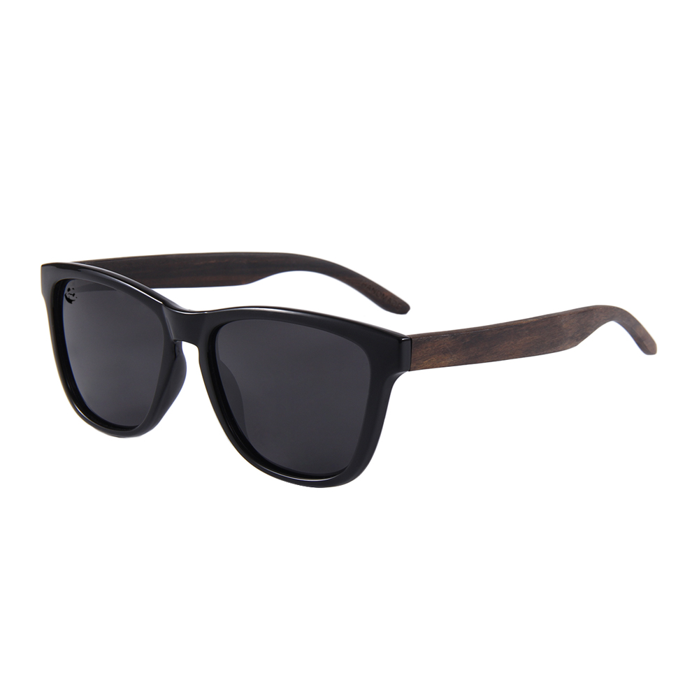 Lentes Gafas de Sol PANDAS Unisex para Hombre y Mujer Polarizados Tipo Wayfarer Oscuros de Madera UV400 Tapir Negro