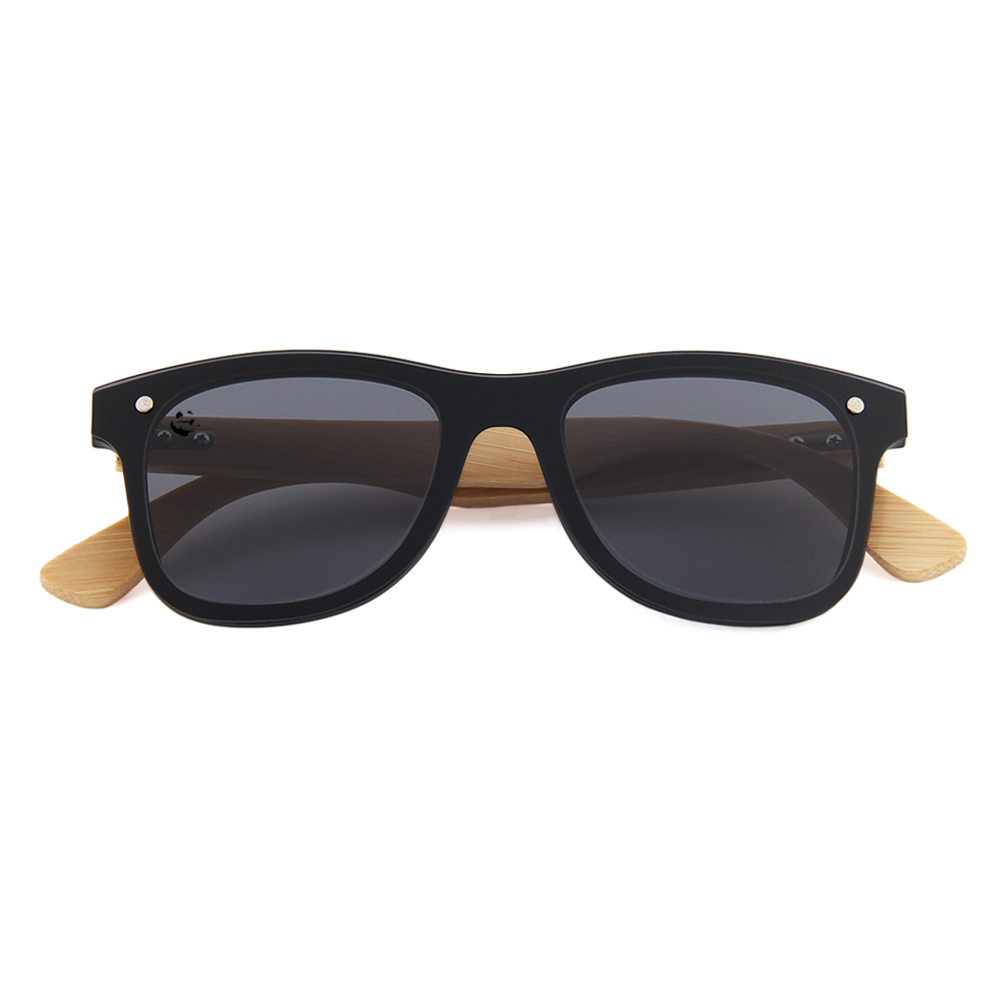 Lentes Gafas de Sol PANDAS Unisex para Hombre y Mujer de Madera de Bambú Cuadrados Oscuros UV400 Quetzal Negro