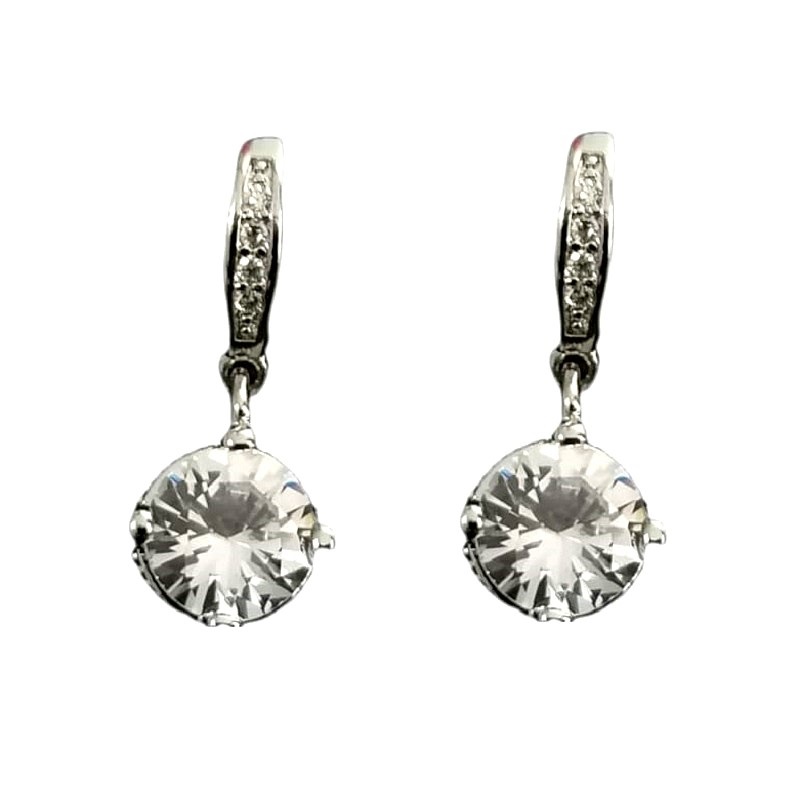 Aretes Colgantes Plateados El Mexico QSF en Chapa de Rodio SWAROVSKI ELEMENTS INCLUYE DE REGALO ARETES DIAMOND Y CAJA PARA REGALO