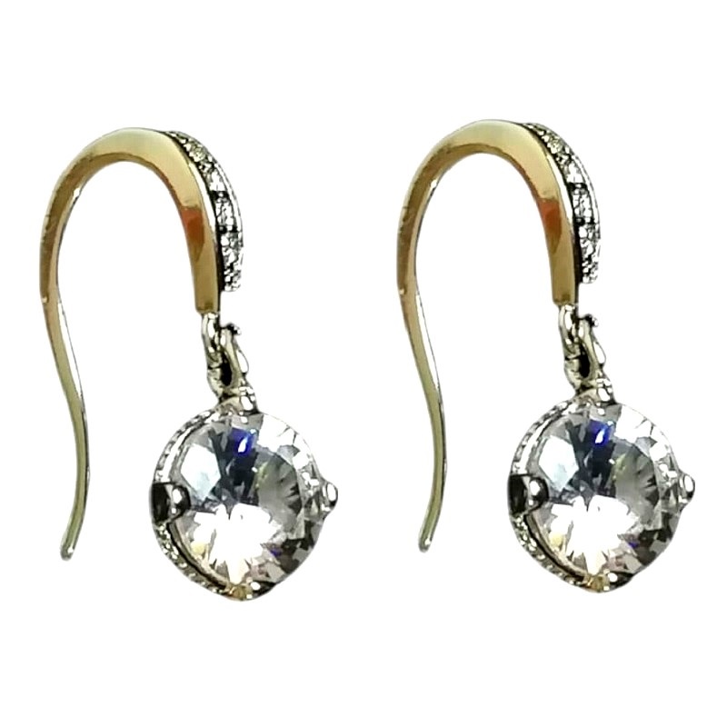 Aretes Colgantes Plateados El Mexico QSF en Chapa de Rodio SWAROVSKI ELEMENTS INCLUYE DE REGALO ARETES DIAMOND Y CAJA PARA REGALO