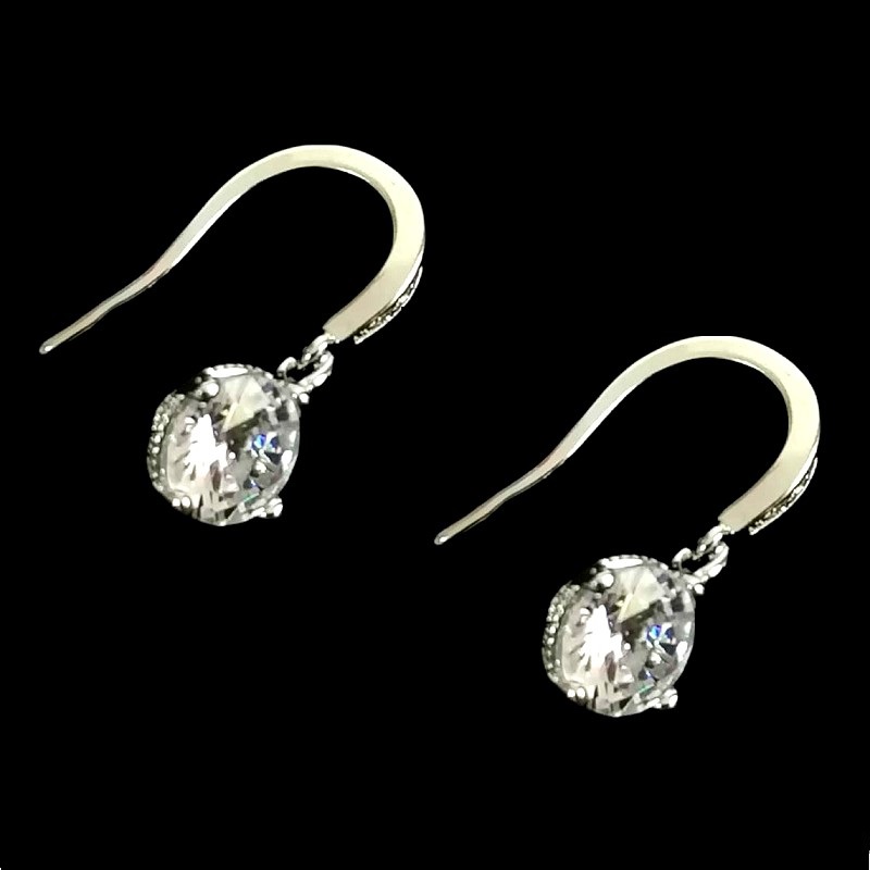Aretes Colgantes Plateados El Mexico QSF en Chapa de Rodio SWAROVSKI ELEMENTS INCLUYE DE REGALO ARETES DIAMOND Y CAJA PARA REGALO