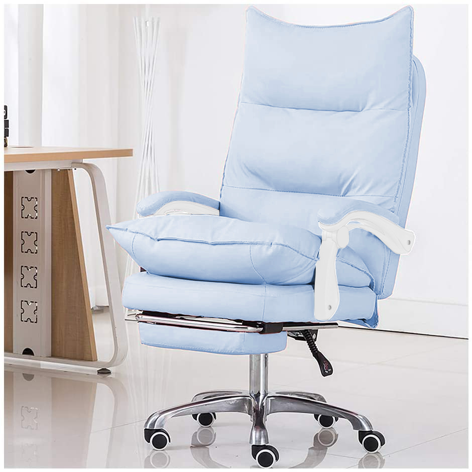 Silla De Piel Con Reposabrazos Blanco