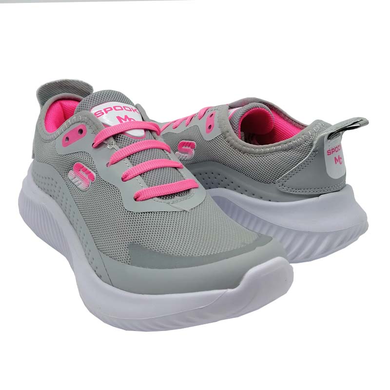 Tenis Spook 730 Gris Rosa Mujer Niña Ejercicio Gym 